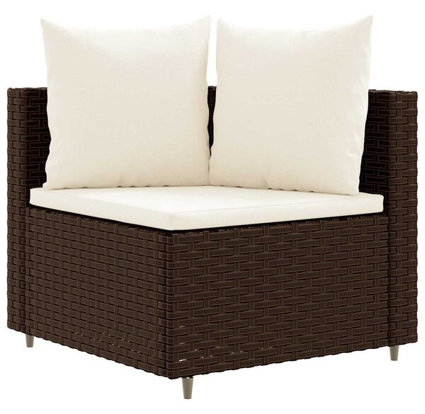 7 részes barna polyrattan kerti ülőgarnitúra párnákkal