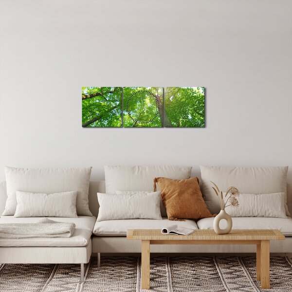 Kép - Erdő (órával) (90x30 cm)