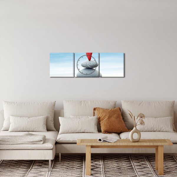 Kép - Egyensúly kövekkel (órával) (90x30 cm)