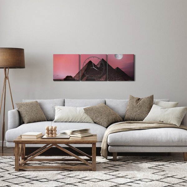 Kép - Piramisok giza, Egyiptom (órával) (90x30 cm)