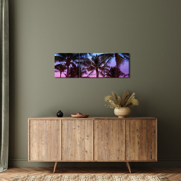 Kép - Pálmafák Miamiban (órával) (90x30 cm)