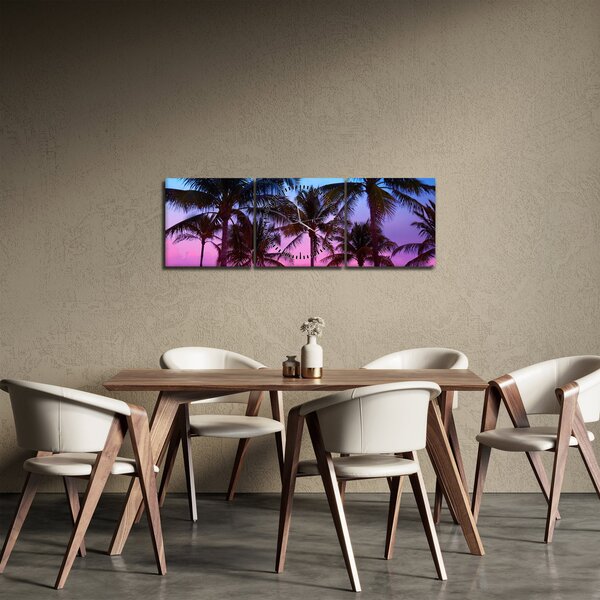 Kép - Pálmafák Miamiban (órával) (90x30 cm)
