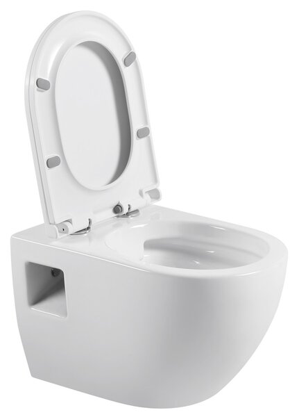 Erga Astrid, fali WC-csésze 510x360x360 mm, perem nélküli + lágyan záródó WC-ülőke, fehér, ERG-V03-ASTRID-RIM-WH