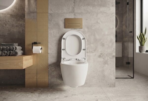 Erga Astrid, fali WC-csésze 510x360x360 mm, perem nélküli + lágyan záródó WC-ülőke, fehér, ERG-V03-ASTRID-RIM-WH