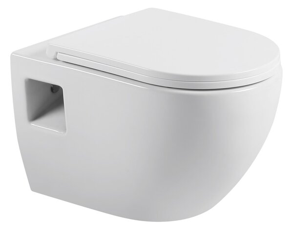 Erga Astrid, fali WC-csésze 510x360x360 mm, perem nélküli + lágyan záródó WC-ülőke, fehér, ERG-V03-ASTRID-RIM-WH