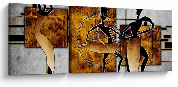 Kép - Az afrikai kultúra motívumai (órával) (90x30 cm)