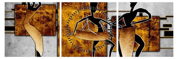 Kép - Az afrikai kultúra motívumai (órával) (90x30 cm)