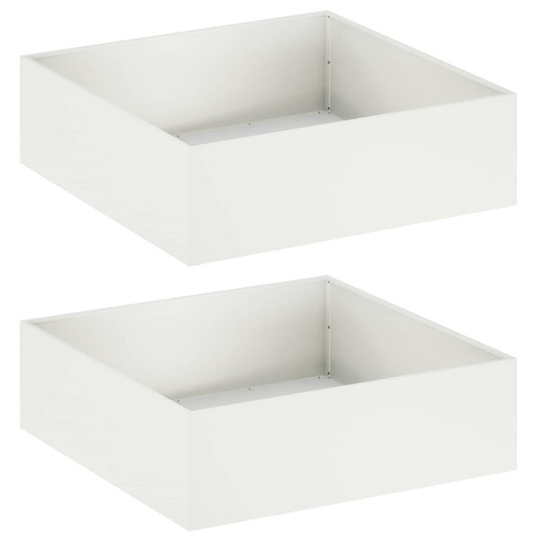 Kerti cserép 2 db Fehér 100 x 100 x 30 cm