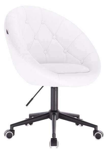 HC8516K Fehér modern műbőr szék fekete lábbal