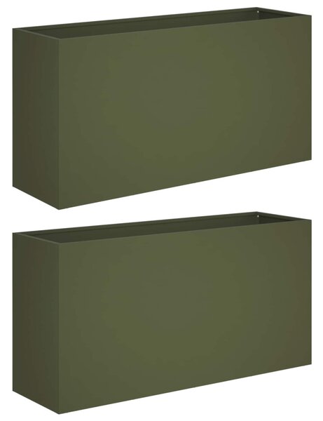 Kerti cserép 2 db Olajzöld 100 x 30 x 40 cm