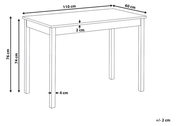 Étkezőasztal GEORGIA Világos tölgy 110 cm 60 cm