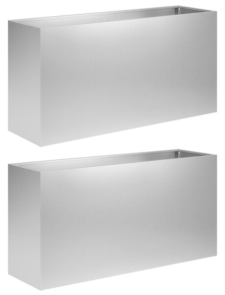 Kerti cserép 2 db Ezüst 100 x 30 x 40 cm Horganyzott Acél