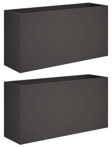 Kerti cserép 2 db Fekete 100 x 30 x 40 cm
