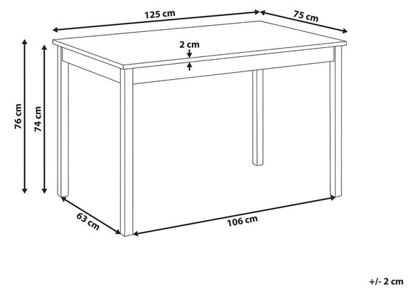 Étkezőasztal HOUSTON Világos tölgy 120 cm 75 cm