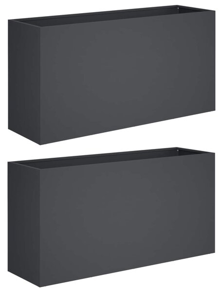 Kerti cserép 2 db Antracitszürke 100 x 30 x 40 cm