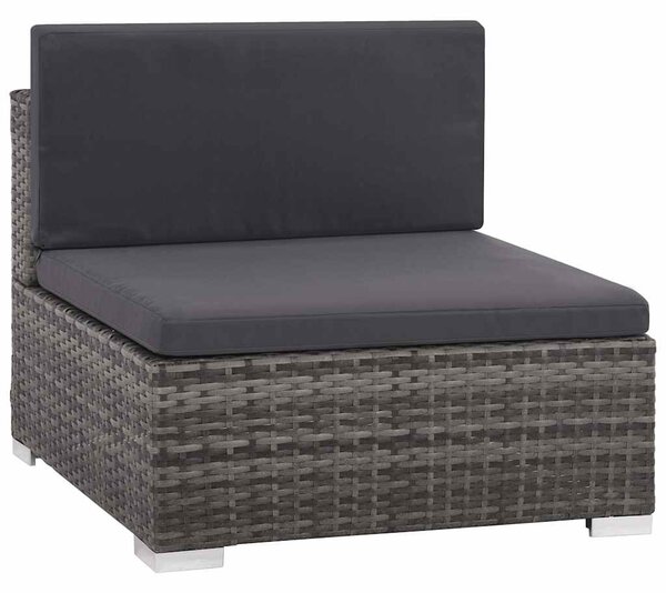 6 részes szürke polyrattan kerti ülőgarnitúra párnákkal