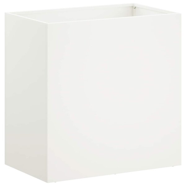 Kerti cserép 2 db Fehér 50 x 30 x 40 cm Hidegen hengerelt acél
