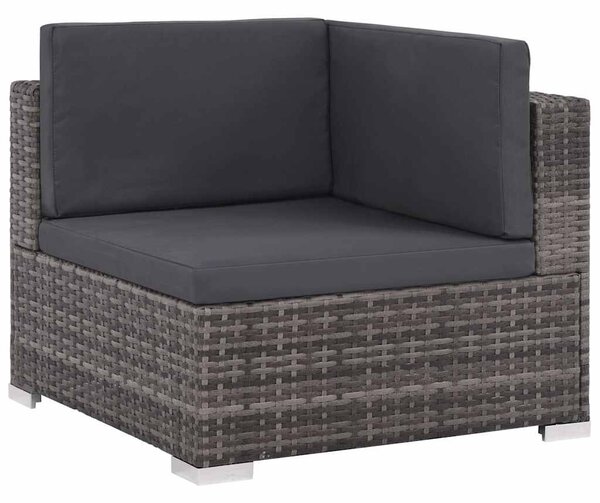 6 részes szürke polyrattan kerti ülőgarnitúra párnákkal