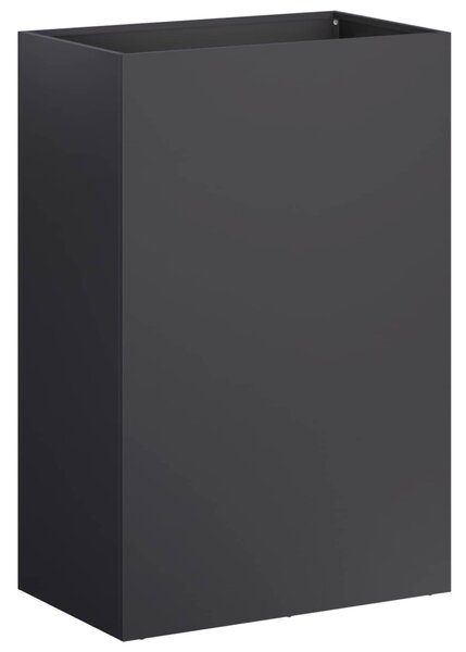 Kerti cserép 2 db Fekete 40 x 30 x 75 cm Hidegen hengerelt acél