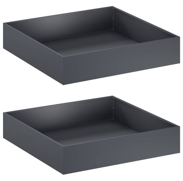 Kerti cserép 2 db Antracitszürke 100 x 100 x 20 cm