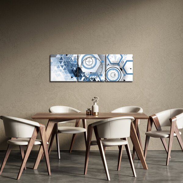 Kép - Geometriai absztrakció (órával) (90x30 cm)