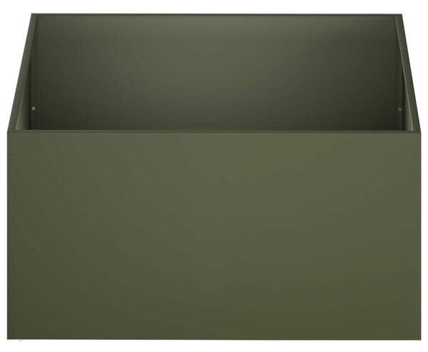 Kerti cserép Olajzöld 80 x 80 x 40 cm Hidegen hengerelt acél
