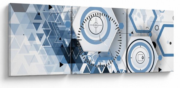 Kép - Geometriai absztrakció (órával) (90x30 cm)