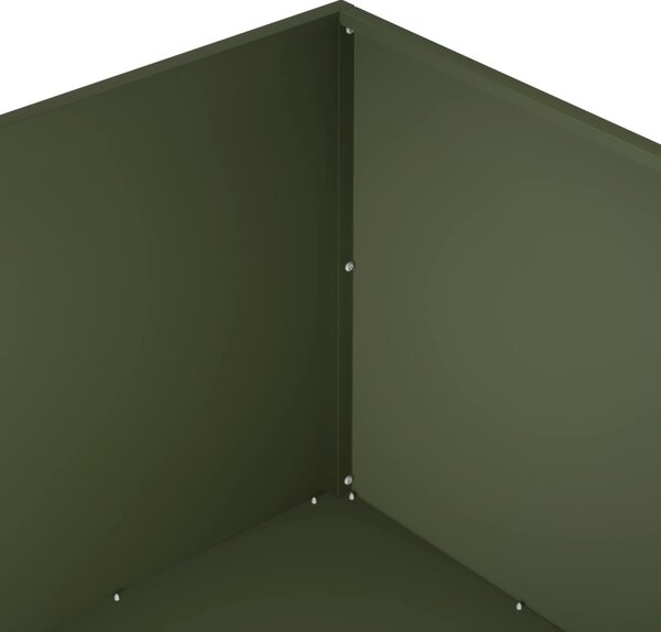 Kerti cserép Olajzöld 80 x 80 x 40 cm Hidegen hengerelt acél