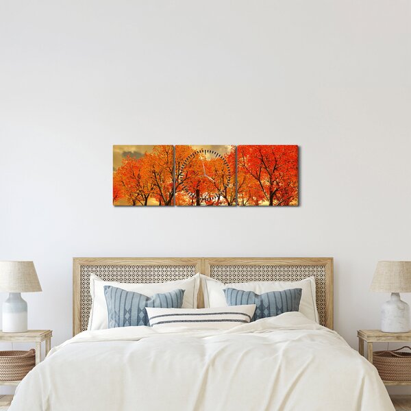 Kép - Ősz (órával) (90x30 cm)