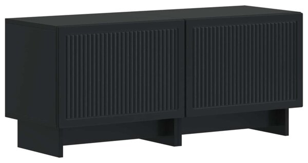 5 darabos LED TV szekrény Fekete Szerelt Fa
