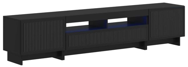 5 darabos LED TV szekrény Fekete Szerelt Fa