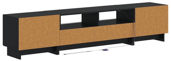 5 darabos LED TV szekrény Fekete Szerelt Fa