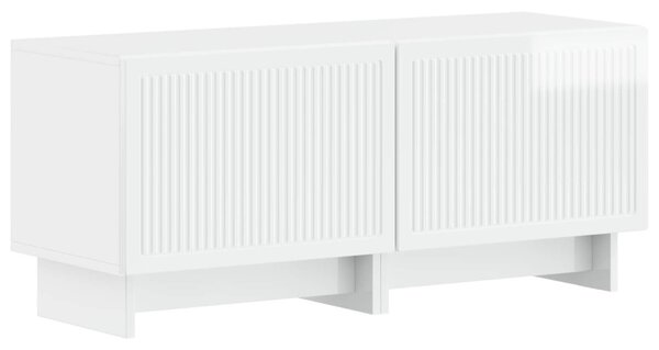 5 darabos LED TV szekrény Magasfényű Fehér Szerelt Fa