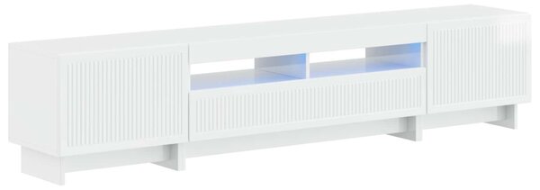 5 darabos LED TV szekrény Magasfényű Fehér Szerelt Fa