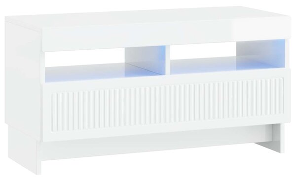 5 darabos LED TV szekrény Magasfényű Fehér Szerelt Fa