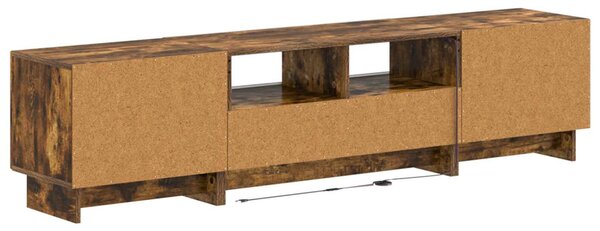 5 darabos LED TV szekrény Füstös Tölgy Szerelt Fa