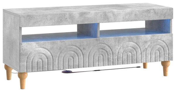 3 darabos LED TV szekrény Betonszürke Szerelt Fa