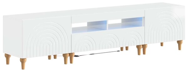 3 darabos LED TV szekrény Magasfényű Fehér Szerelt Fa