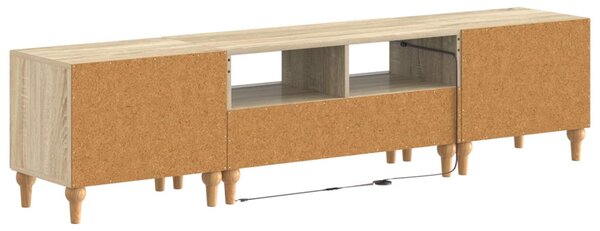 3 darabos LED TV szekrény Sonoma Tölgy Szerelt Fa