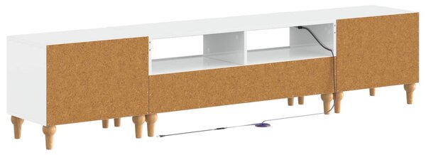 3 darabos LED TV szekrény Magasfényű Fehér Szerelt Fa