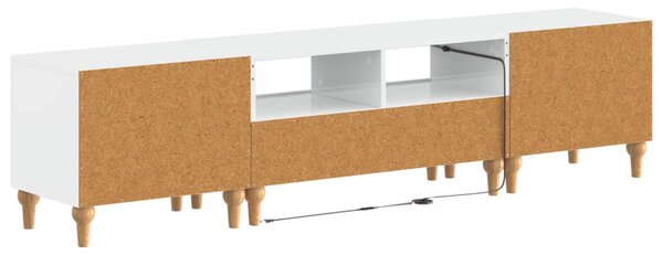 3 darabos LED TV szekrény Magasfényű Fehér Szerelt Fa