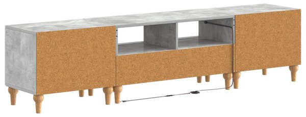 3 darabos LED TV szekrény Betonszürke Szerelt Fa
