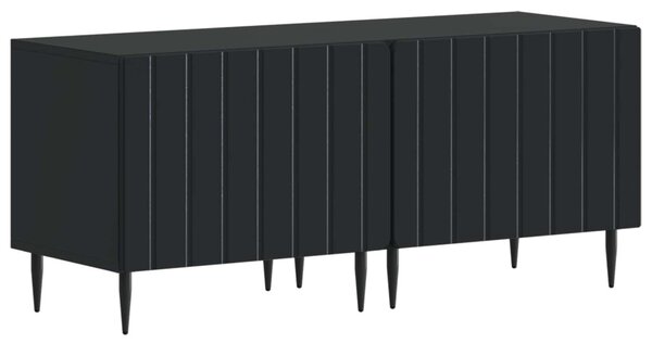5 darabos LED TV szekrény Fekete Szerelt Fa