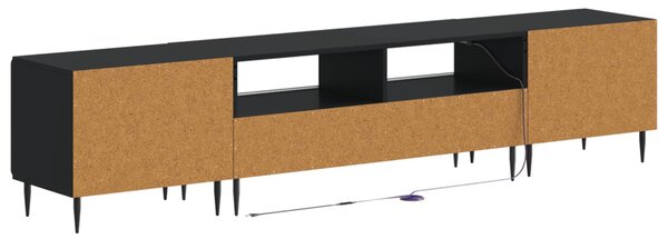 5 darabos LED TV szekrény Fekete Szerelt Fa