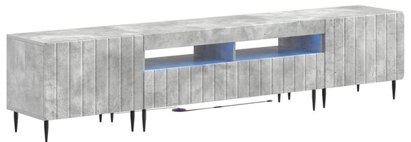5 darabos LED TV szekrény Betonszürke Szerelt Fa