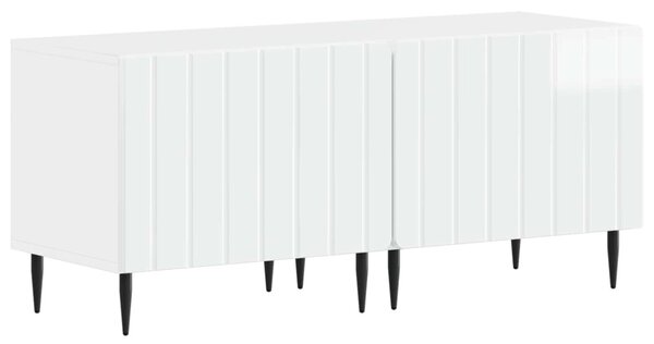 5 darabos LED TV szekrény Magasfényű Fehér Szerelt Fa