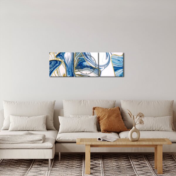 Kép - Márványhullámok (órával) (90x30 cm)