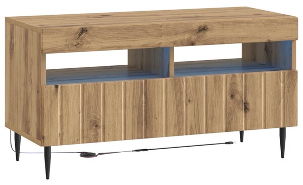 5 darabos LED TV szekrény Kézműves Tölgy Szerelt Fa