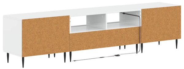 5 darabos LED TV szekrény Magasfényű Fehér Szerelt Fa