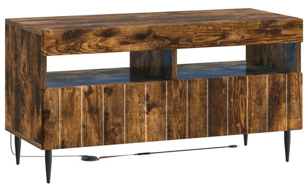 5 darabos LED TV szekrény Füstös Tölgy Szerelt Fa